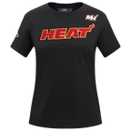NBA MIAMI HEAT CLASSIC T-SHIRT AJUSTÉ À MANCHES COURTES POUR FEMME (NOIR)
