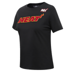 NBA MIAMI HEAT CLASSIC T-SHIRT AJUSTÉ À MANCHES COURTES POUR FEMME (NOIR)