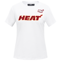NBA MIAMI HEAT CLASSIC T-SHIRT AJUSTÉ À MANCHES COURTES POUR FEMME (BLANC)