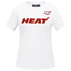 NBA MIAMI HEAT CLASSIC T-SHIRT AJUSTÉ À MANCHES COURTES POUR FEMME (BLANC)