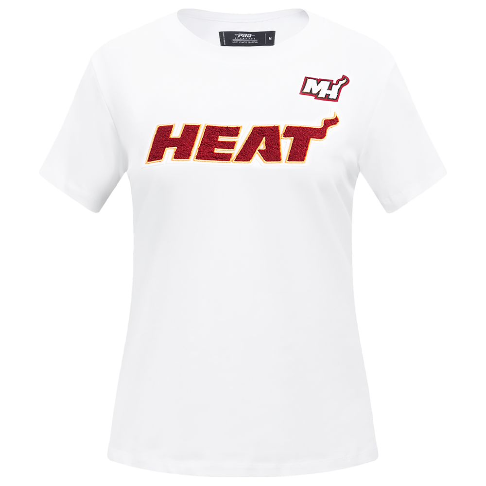 NBA MIAMI HEAT CLASSIC T-SHIRT AJUSTÉ À MANCHES COURTES POUR FEMME (BLANC)