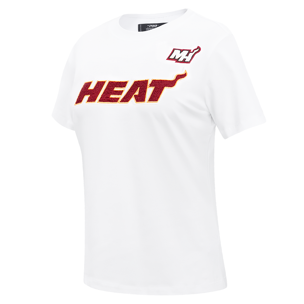 NBA MIAMI HEAT CLASSIC T-SHIRT AJUSTÉ À MANCHES COURTES POUR FEMME (BLANC)