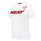 NBA MIAMI HEAT CLASSIC T-SHIRT AJUSTÉ À MANCHES COURTES POUR FEMME (BLANC)