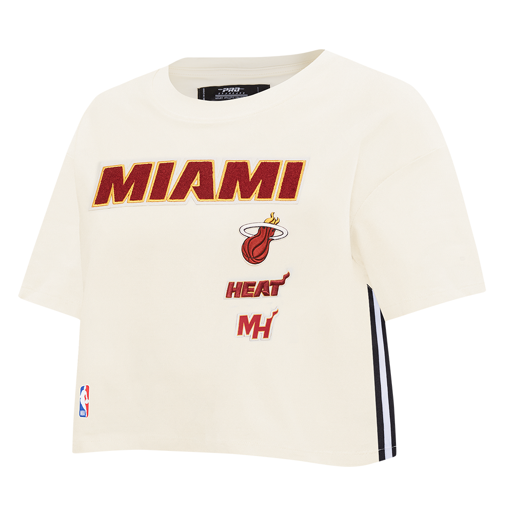 NBA MIAMI HEAT RETRO CLASSIC T-SHIRT À COUPE CARRÉE POUR FEMME (COQUILLE D'ŒUF)
