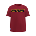 NBA MIAMI HEAT CLASSIC T-SHIRT EN JERSEY SIMPLE POUR GARÇON JUNIOR (ROUGE CARDINAL)