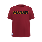 NBA MIAMI HEAT CLASSIC T-SHIRT EN JERSEY SIMPLE POUR GARÇON JUNIOR (ROUGE CARDINAL)