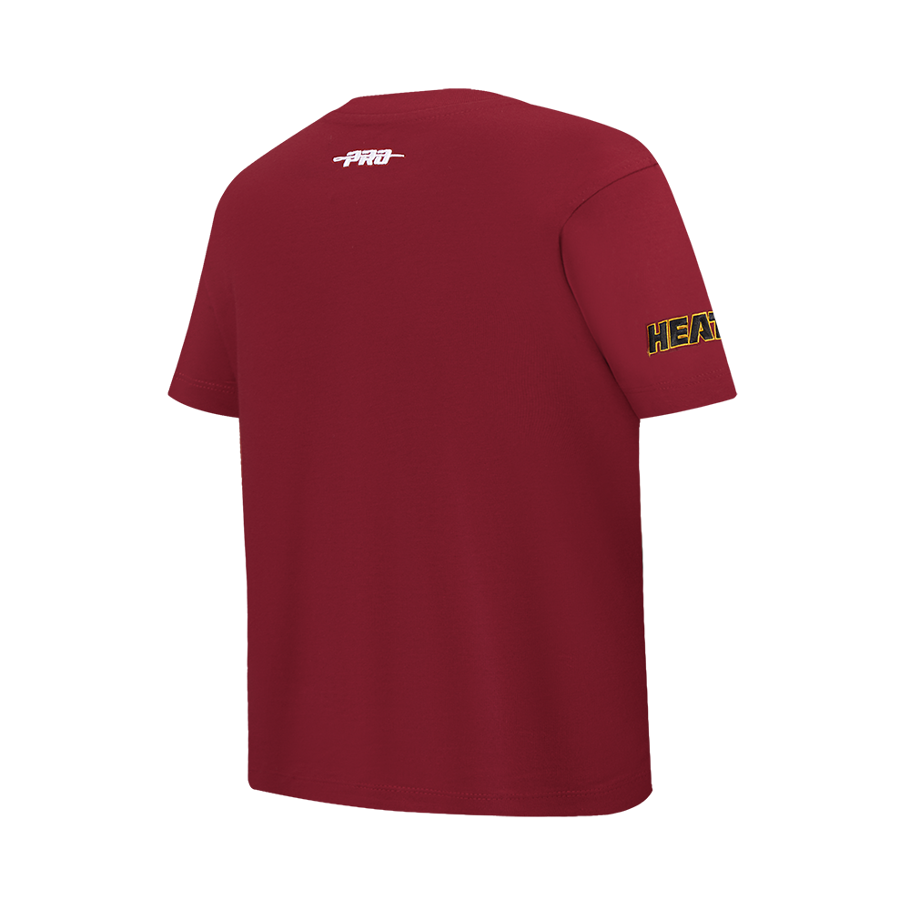 NBA MIAMI HEAT CLASSIC T-SHIRT EN JERSEY SIMPLE POUR GARÇON JUNIOR (ROUGE CARDINAL)