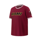 NBA MIAMI HEAT CLASSIC BIG BOY'S SS STRIPED RIB TEE (CARDINAL RED)
