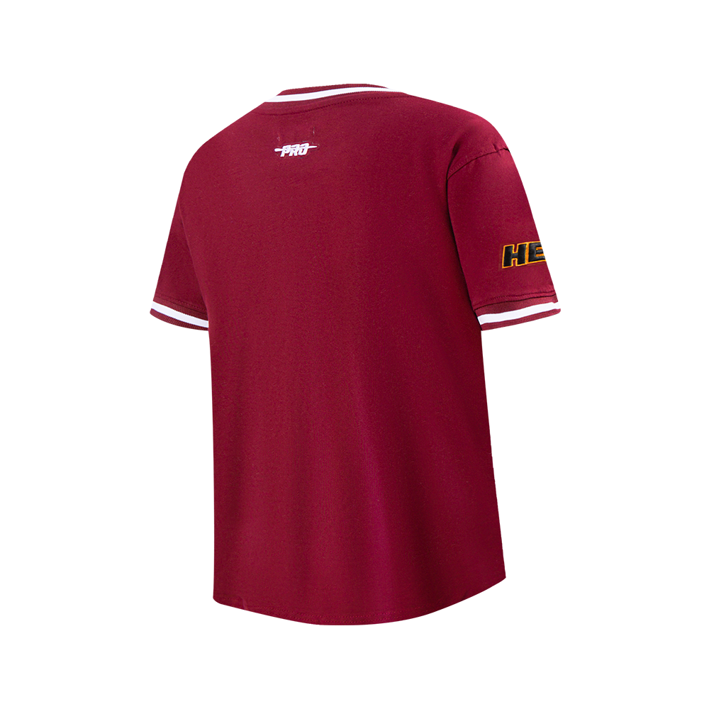 NBA MIAMI HEAT CLASSIC BIG BOY'S SS STRIPED RIB TEE (CARDINAL RED)