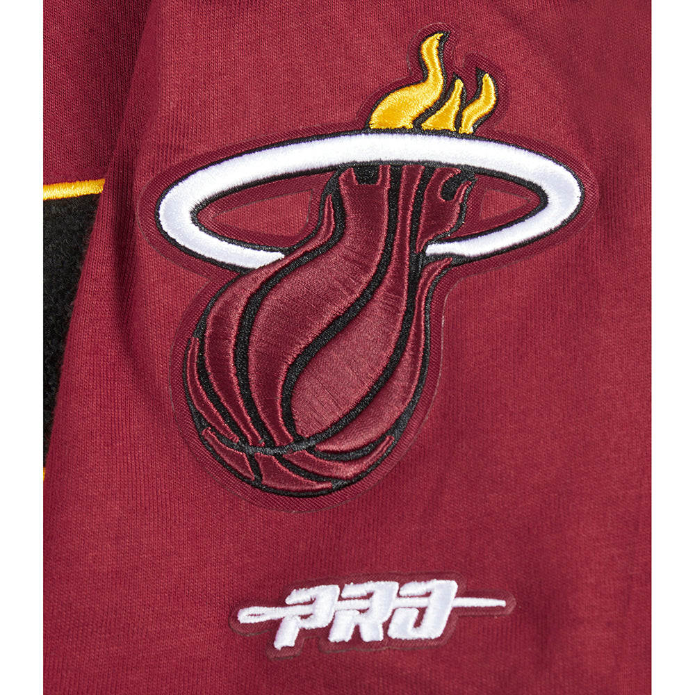 NBA MIAMI HEAT CLASSIC BIG BOY'S SS STRIPED RIB TEE (CARDINAL RED)