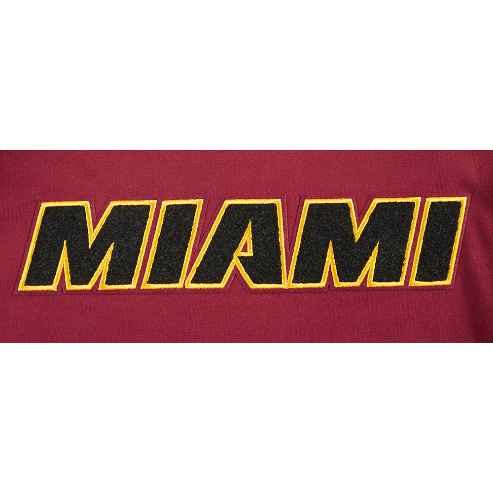 NBA MIAMI HEAT CLASSIC BIG BOY'S SS STRIPED RIB TEE (CARDINAL RED)