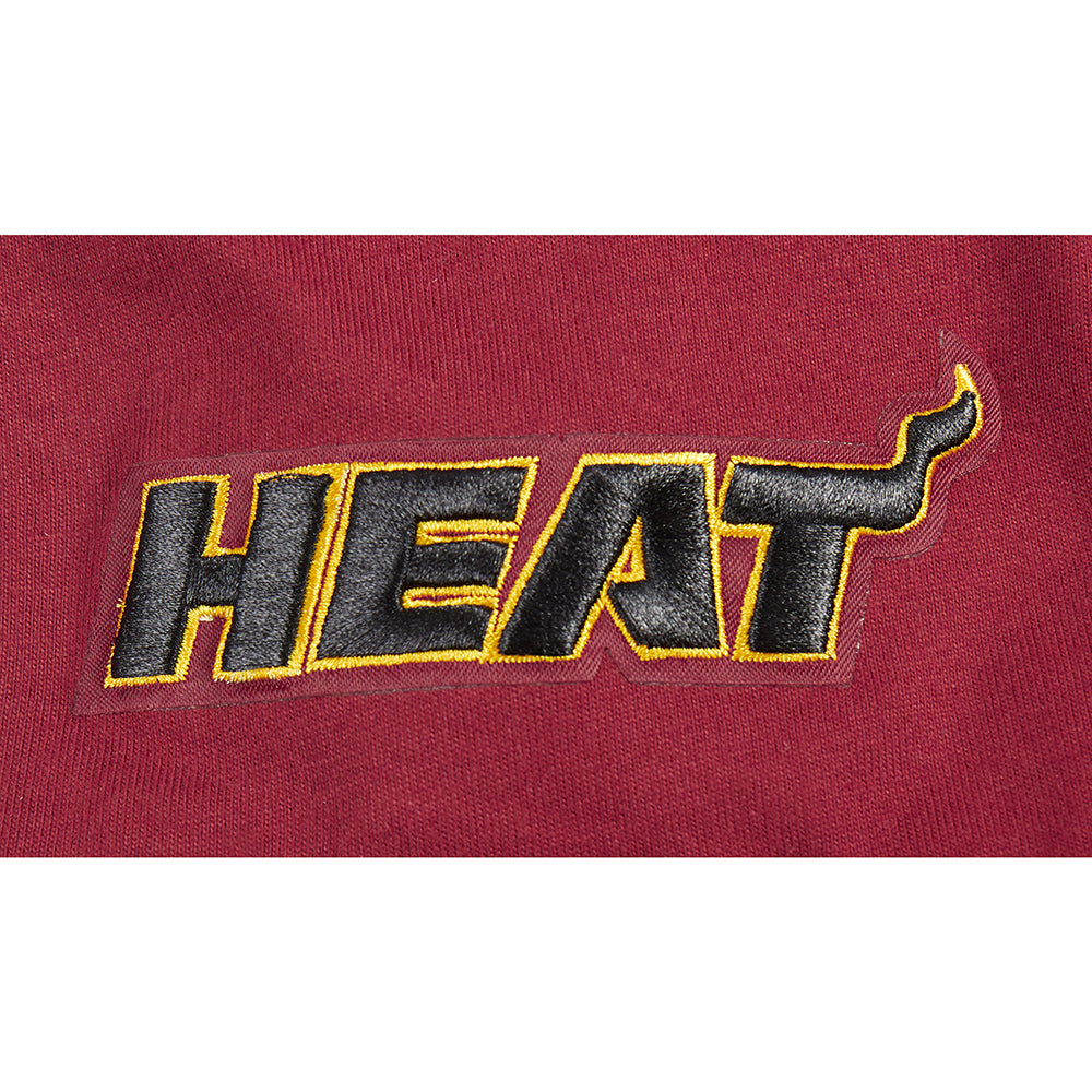 NBA MIAMI HEAT CLASSIC BIG BOY'S SS STRIPED RIB TEE (CARDINAL RED)