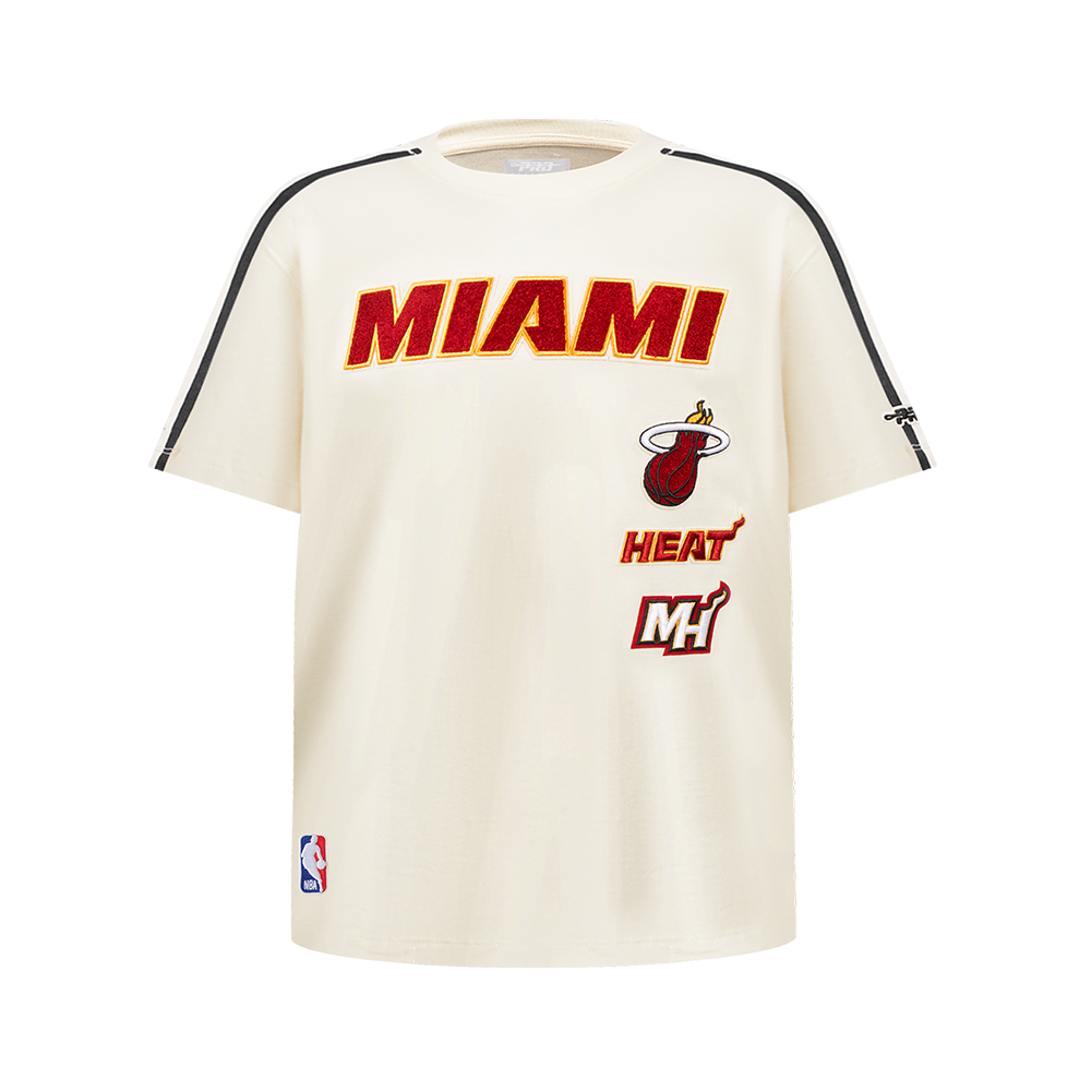 NBA MIAMI HEAT RETRO CLASSIC SINGLE JERSEY BIG BOY'S SINGLE JERSEY TAPING TEE (BLACK)