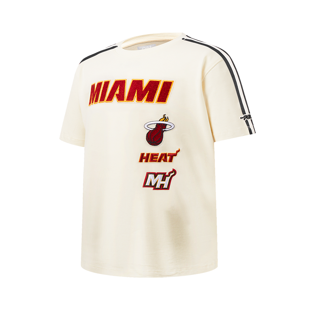 NBA MIAMI HEAT RETRO CLASSIC SINGLE JERSEY BIG BOY'S SINGLE JERSEY TAPING TEE (BLACK)