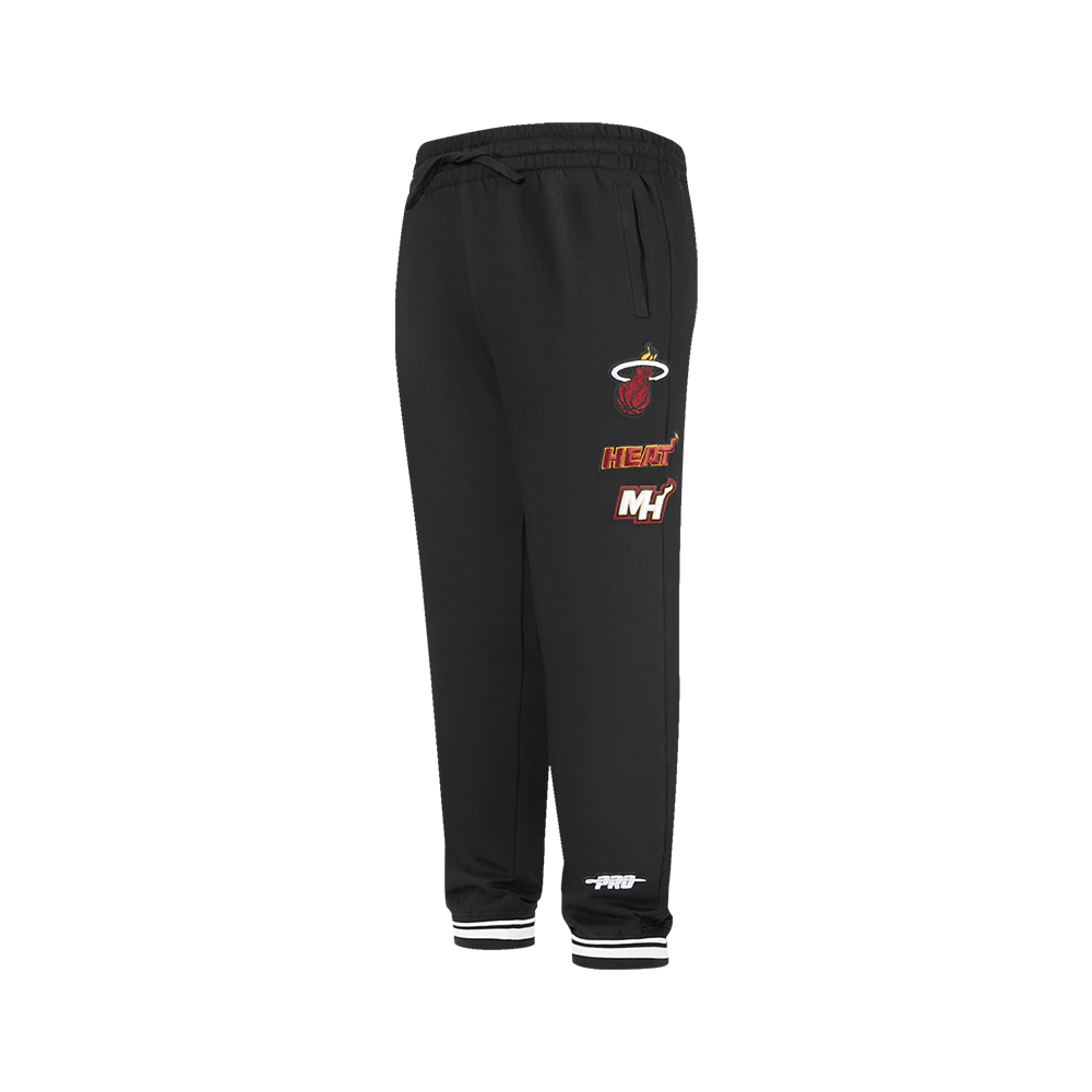 NBA MIAMI HEAT RETRO CLASSIC PANTALON OUATÉ EN MOLLETON CÔTELÉ POUR GARÇON JUNIOR (NOIR)