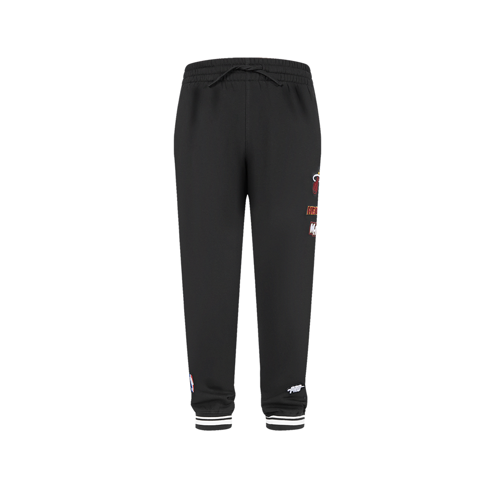 NBA MIAMI HEAT RETRO CLASSIC PANTALON OUATÉ EN MOLLETON CÔTELÉ POUR GARÇON JUNIOR (NOIR)