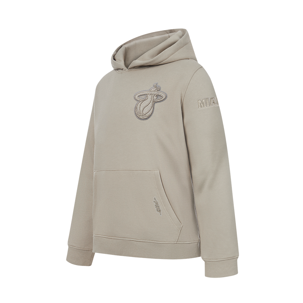 NBA MIAMI HEAT NEUTRAL CHANDAIL À CAPUCHON EN MOLLETON POUR GARÇON JUNIOR (TAUPE)