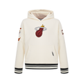 NBA MIAMI HEAT RETRO CLASSIC CHANDAIL À CAPUCHON EN MOLLETON CÔTELÉ POUR GARÇON JUNIOR (COQUILLE D'ŒUF/NOIR)