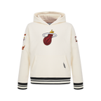 NBA MIAMI HEAT RETRO CLASSIC CHANDAIL À CAPUCHON EN MOLLETON CÔTELÉ POUR GARÇON JUNIOR (COQUILLE D'ŒUF/NOIR)