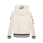 NBA MIAMI HEAT RETRO CLASSIC CHANDAIL À CAPUCHON EN MOLLETON CÔTELÉ POUR GARÇON JUNIOR (COQUILLE D'ŒUF/NOIR)