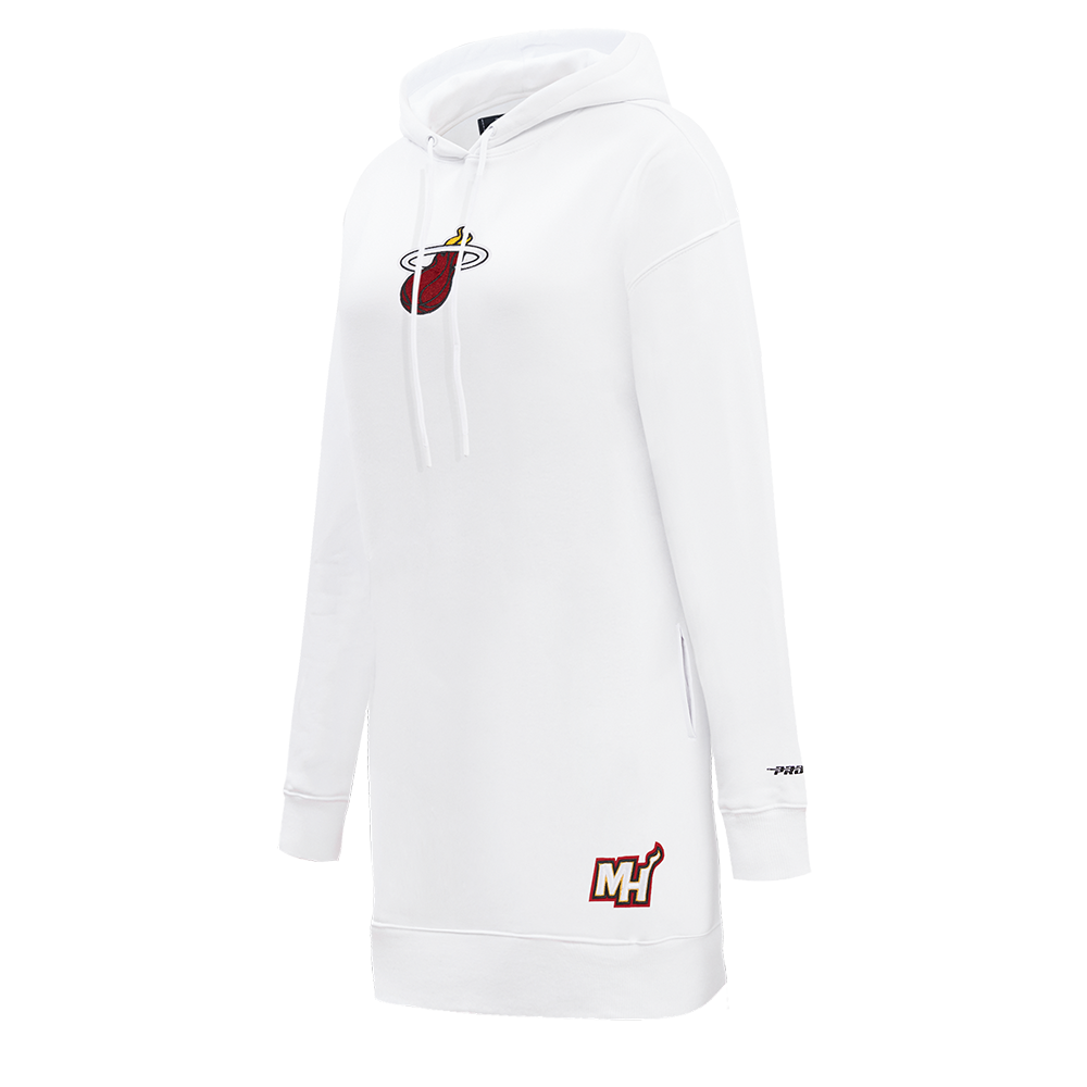 NBA MIAMI HEAT CLASSIC FLEECE HOODIE DRESS (WHITE)