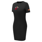 NBA MIAMI HEAT CLASSIC WOMEN'S BODYCON DRESS (BLACK)