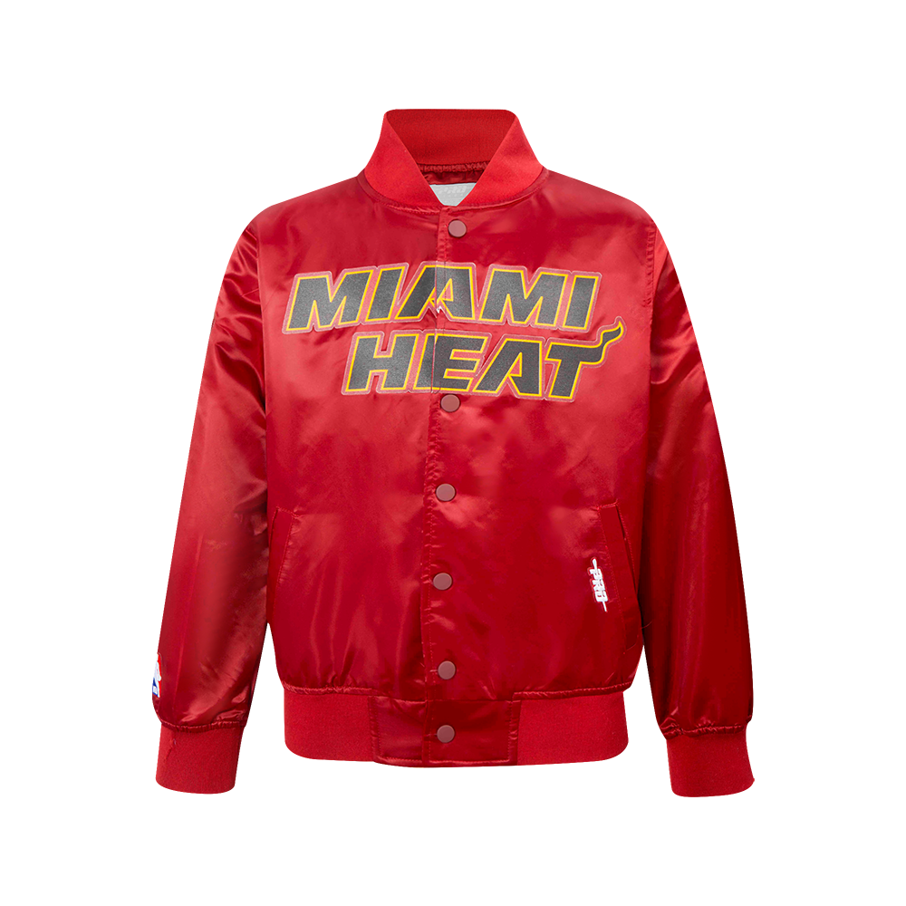 NBA MIAMI HEAT CLASSIC BLOUSON EN SATIN POUR GARÇON JUNIOR (ROUGE CARDINAL)