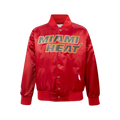 NBA MIAMI HEAT CLASSIC BLOUSON EN SATIN POUR GARÇON JUNIOR (ROUGE CARDINAL)