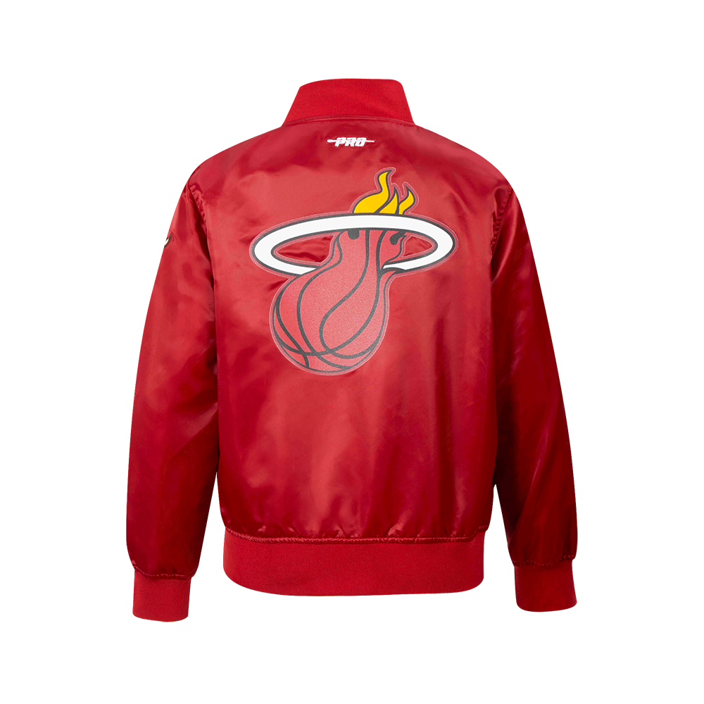 NBA MIAMI HEAT CLASSIC BLOUSON EN SATIN POUR GARÇON JUNIOR (ROUGE CARDINAL)