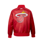 NBA MIAMI HEAT CLASSIC BLOUSON EN SATIN POUR GARÇON JUNIOR (ROUGE CARDINAL)