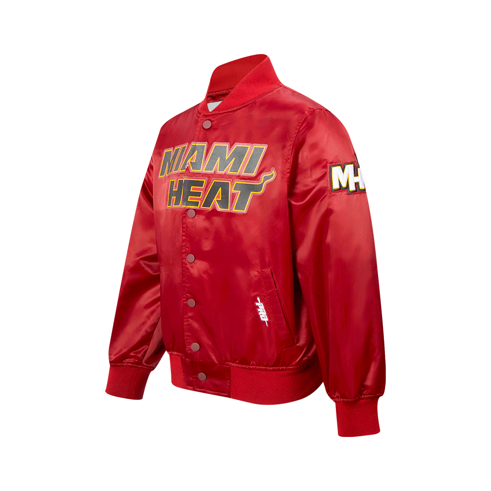 NBA MIAMI HEAT CLASSIC BLOUSON EN SATIN POUR GARÇON JUNIOR (ROUGE CARDINAL)