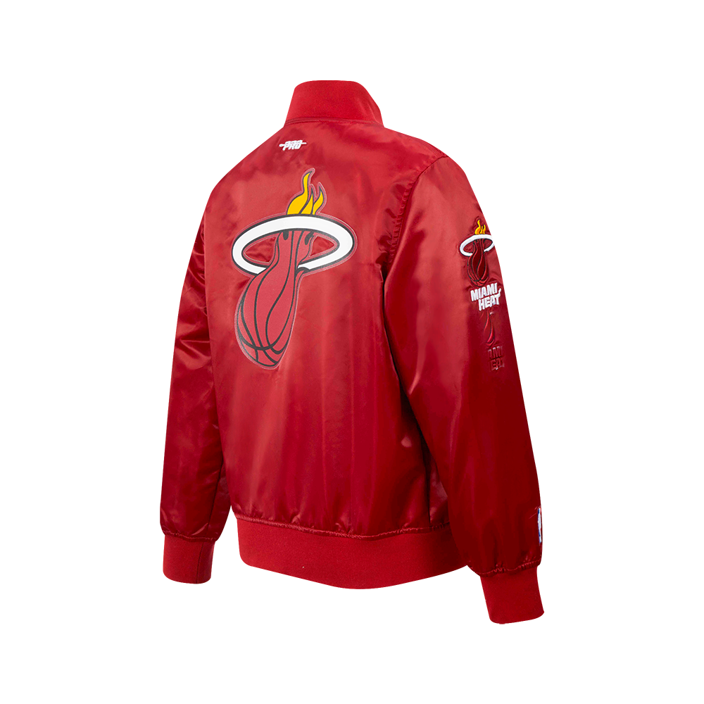 NBA MIAMI HEAT CLASSIC BLOUSON EN SATIN POUR GARÇON JUNIOR (ROUGE CARDINAL)