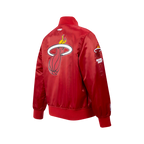 NBA MIAMI HEAT CLASSIC BLOUSON EN SATIN POUR GARÇON JUNIOR (ROUGE CARDINAL)