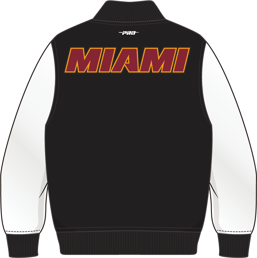 NBA MIAMI HEAT CLASSIC BIG BOY'S WOOL VARSITY JACKET (BLACK/WHITE)