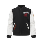 NBA MIAMI HEAT CLASSIC BIG BOY'S WOOL VARSITY JACKET (BLACK/WHITE)