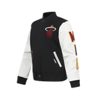 NBA MIAMI HEAT CLASSIC BIG BOY'S WOOL VARSITY JACKET (BLACK/WHITE)