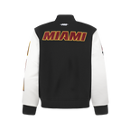 NBA MIAMI HEAT CLASSIC BIG BOY'S WOOL VARSITY JACKET (BLACK/WHITE)