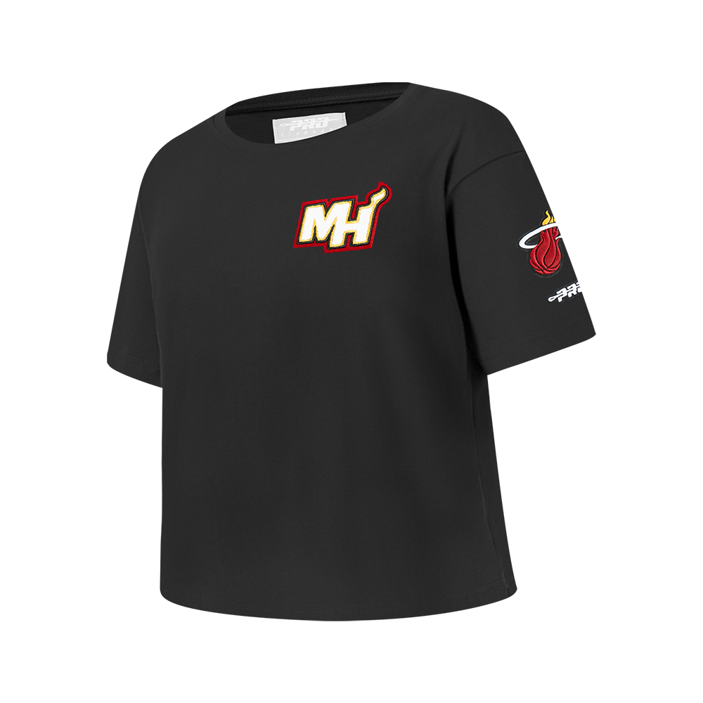 NBA MIAMI HEAT CLASSIC BIG GIRLS SHORT SLEEVE BOXY TEE (BLACK)