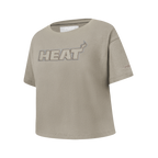NBA MIAMI HEAT NEUTRAL T-SHIRT À MANCHES COURTES ET À COUPE CARRÉE POUR FILLE JUNIOR (TAUPE)