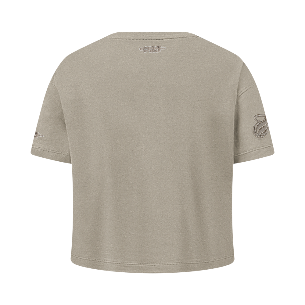 NBA MIAMI HEAT NEUTRAL T-SHIRT À MANCHES COURTES ET À COUPE CARRÉE POUR FILLE JUNIOR (TAUPE)