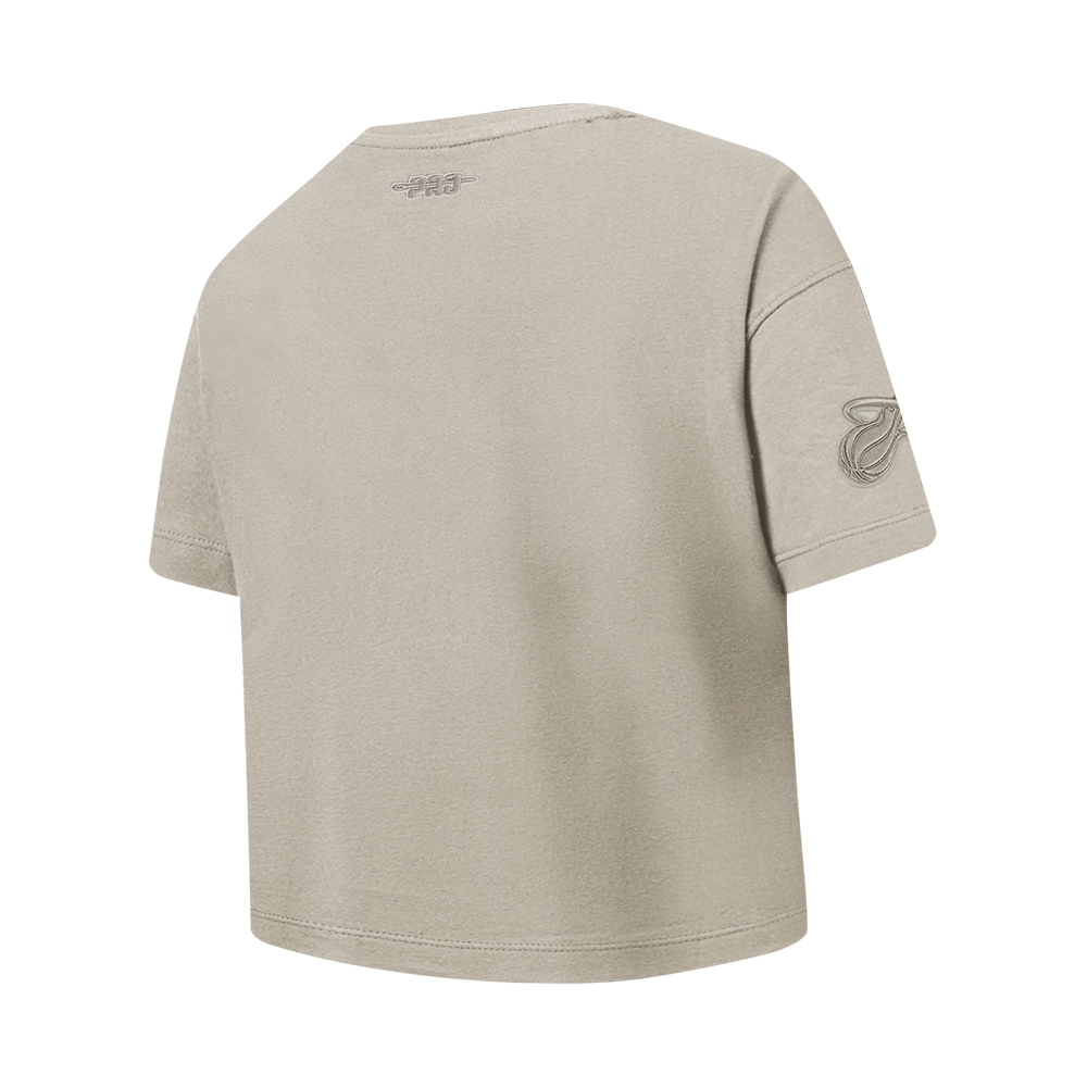 NBA MIAMI HEAT NEUTRAL T-SHIRT À MANCHES COURTES ET À COUPE CARRÉE POUR FILLE JUNIOR (TAUPE)