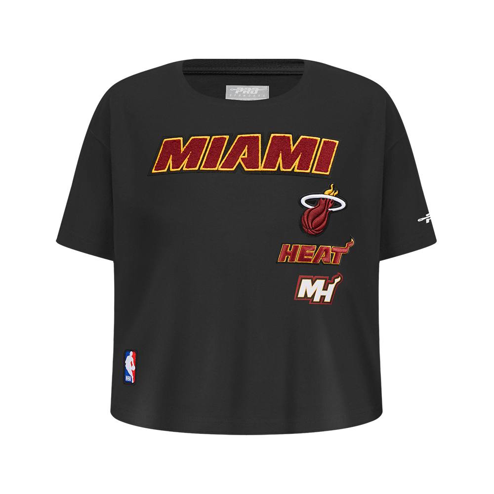 NBA MIAMI HEAT RETRO CLASSIC SINGLE JERSEYBIG GIRLS SINGLE JERSEY BOXY TEE (BLACK)