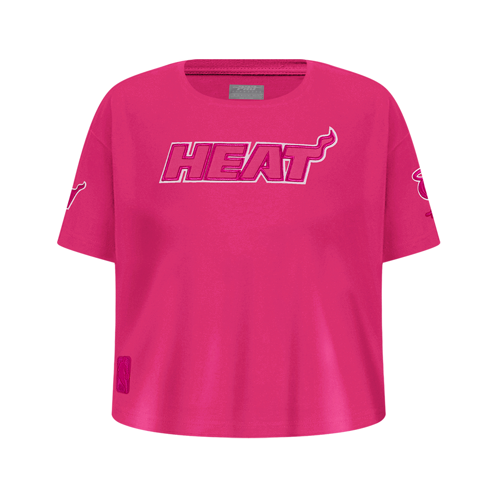 NBA MIAMI HEAT T-SHIRT TRIPLE ROSE À MANCHES COURTES ET À COUPE CARRÉE POUR FILLE JUNIOR (VIOLET BETTERAVE)