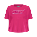 NBA MIAMI HEAT T-SHIRT TRIPLE ROSE À MANCHES COURTES ET À COUPE CARRÉE POUR FILLE JUNIOR (VIOLET BETTERAVE)