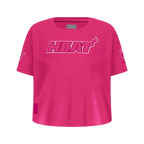 NBA MIAMI HEAT T-SHIRT TRIPLE ROSE À MANCHES COURTES ET À COUPE CARRÉE POUR FILLE JUNIOR (VIOLET BETTERAVE)