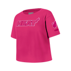 NBA MIAMI HEAT T-SHIRT TRIPLE ROSE À MANCHES COURTES ET À COUPE CARRÉE POUR FILLE JUNIOR (VIOLET BETTERAVE)