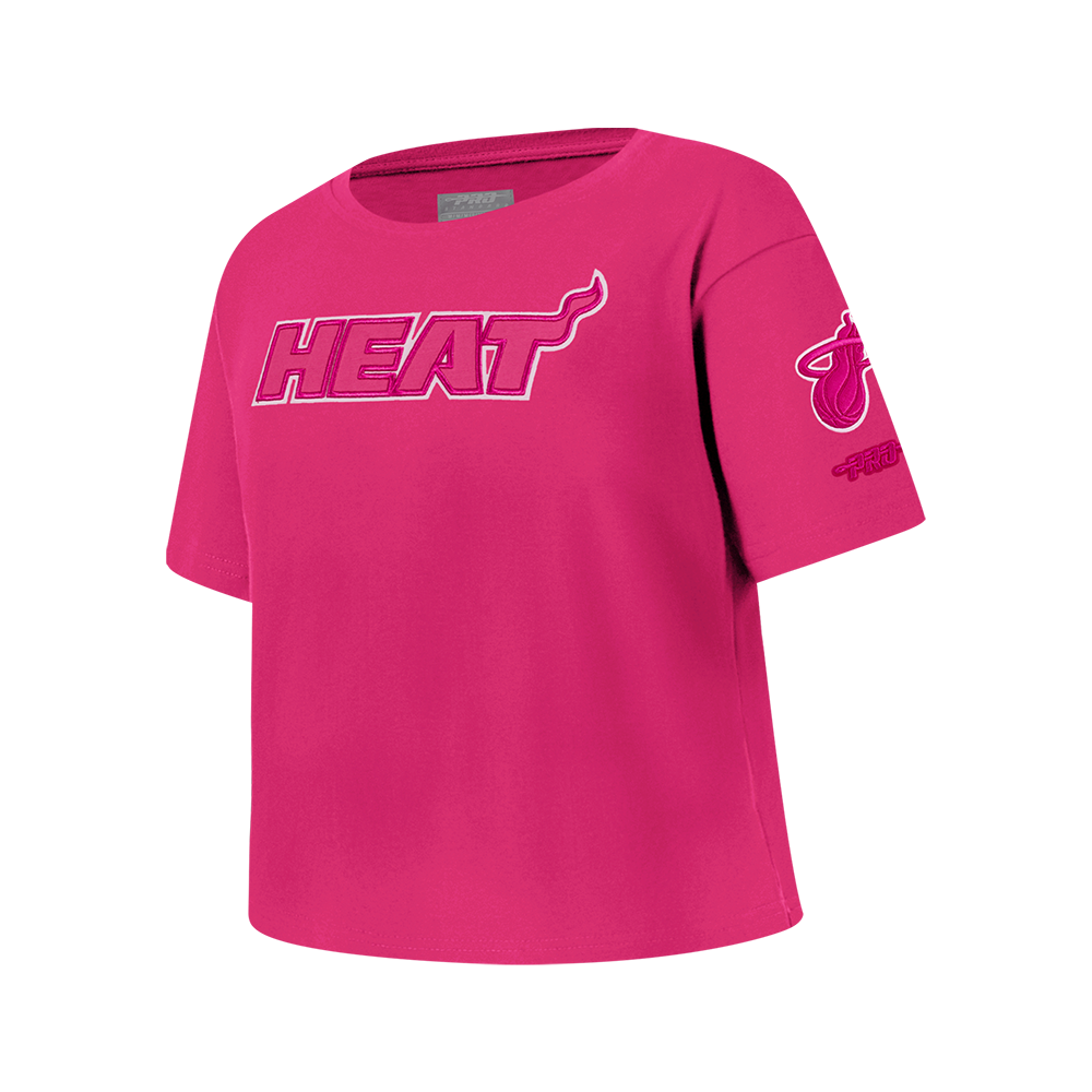 NBA MIAMI HEAT T-SHIRT TRIPLE ROSE À MANCHES COURTES ET À COUPE CARRÉE POUR FILLE JUNIOR (VIOLET BETTERAVE)
