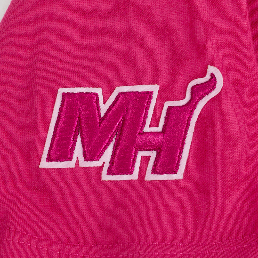 NBA MIAMI HEAT T-SHIRT TRIPLE ROSE À MANCHES COURTES ET À COUPE CARRÉE POUR FILLE JUNIOR (VIOLET BETTERAVE)