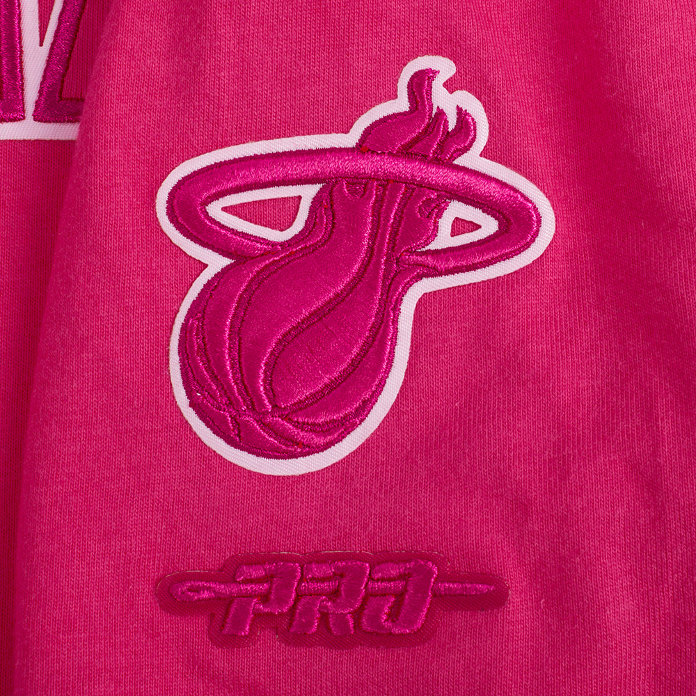 NBA MIAMI HEAT T-SHIRT TRIPLE ROSE À MANCHES COURTES ET À COUPE CARRÉE POUR FILLE JUNIOR (VIOLET BETTERAVE)