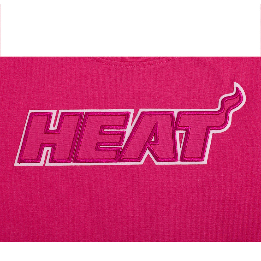 NBA MIAMI HEAT T-SHIRT TRIPLE ROSE À MANCHES COURTES ET À COUPE CARRÉE POUR FILLE JUNIOR (VIOLET BETTERAVE)